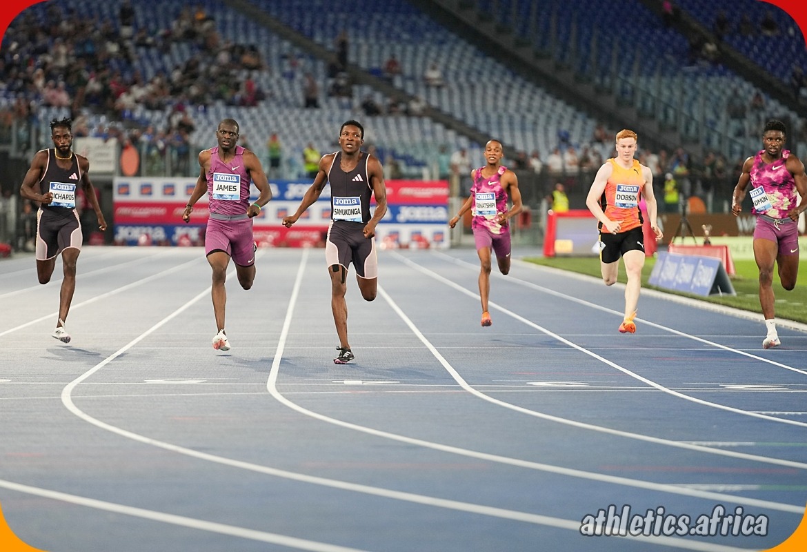 Muzala Samukonga (ZAM) wins the Men's 400m with a time of 43.99s at Golden Gala Pietro Mennea, the Wanda Diamond League Event in Rome on 30 Aug 2024 /📸credit: Diamond League AG
