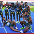 Team South Africa Men's 4x400 Metres Relay and the Men's 4x100 Metres Relay quartets posed with their medals at the World Athletics Relays Gaborone 26 on May 2, 2026 in Gaborone, Botswana / Photo credit: Erin Groll for World Athletics