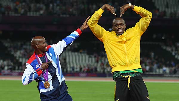 Mo FARAH & Usain Bolt / Photo: LOCOG