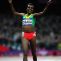 Tirunesh Dibaba (Ethiopia) celebrates after winning the 10,000m women Gold at the London 2012 Olympics / Photo Credit: LOCOG