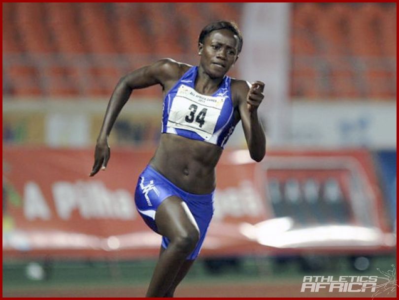 Globine Mayova won the 100m in 11.75 secs & lowered her 200m national record from 23.39 to 23.34 / Photo: Namibia Sport
