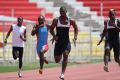 Hitjiverue Kaanjuka leads men's 100m / Photo: Namibia Sport