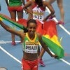 Genzebe Dibaba wins the women's 3000m in 8:55.04 ahead of Kenya's Hellen Onsando Obiri (8:57.72) in Sopot / Photo Credit: Yomi Omogbeja