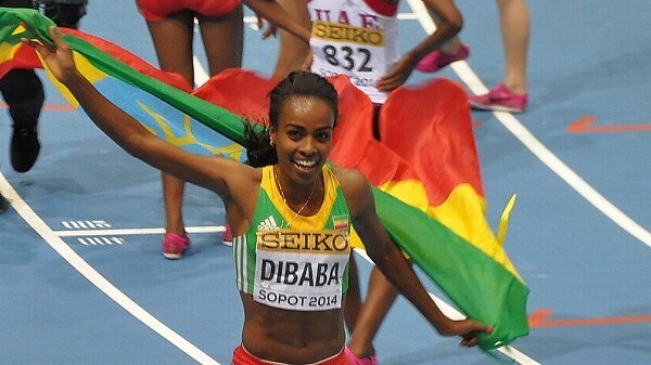 Genzebe Dibaba wins the women's 3000m in 8:55.04 ahead of Kenya's Hellen Onsando Obiri (8:57.72) in Sopot / Photo Credit: Yomi Omogbeja