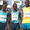 Kenyan Leonard Komon wins the 34th Vattenfall Berlin Half Marathon in 59:14 ahead of compatriot Abraham Cheroben in a sprint finish on Sunday. Photo: DPA