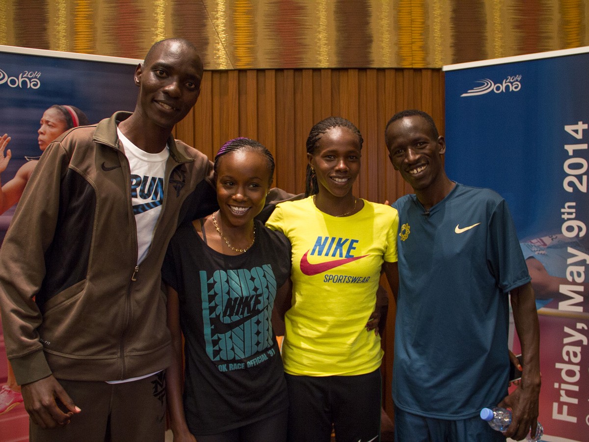 Kenyan athletes Asbel Kiprop, Eunice Sum, Ezekiel Kemboi and Mercy Cherono met with the media at the Intercontinental – The City Hotel / Photo credit: IDL Doha