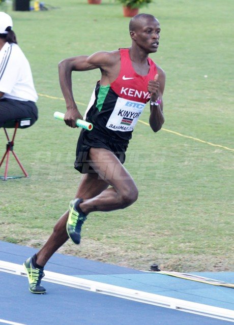 Kenyans Job Koech Kinyor in the mens 4x800 metres relay / Photos credit: Derek Smith