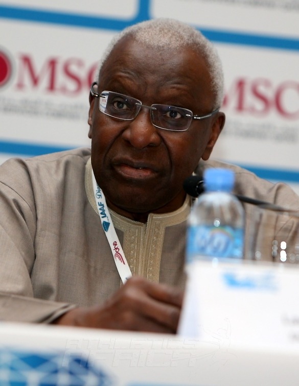 IAAF President, Lamine Diack at the 2014 IAAF Diamond League in Doha / Photo credit: Doha LOC.