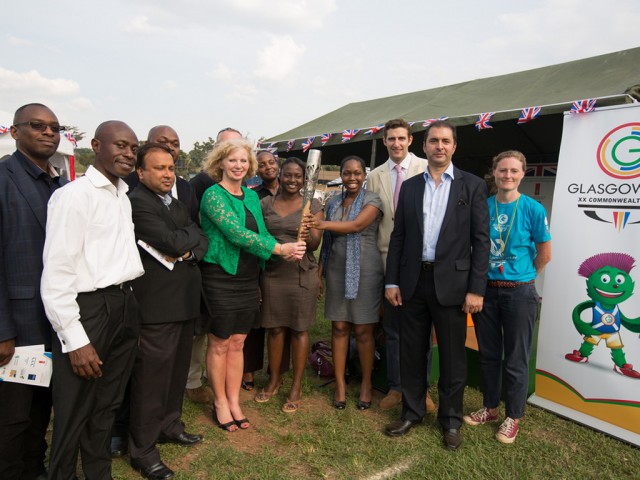 The British High Commissioner to Uganda HE Alison Blackburne and dignitaries at a sports event and reception organised by the British High Commission, to honour the Queen's Baton, in Kampala, Uganda, on Tuesday 14 January 2014 / Glasgow 2014 OC Flickr