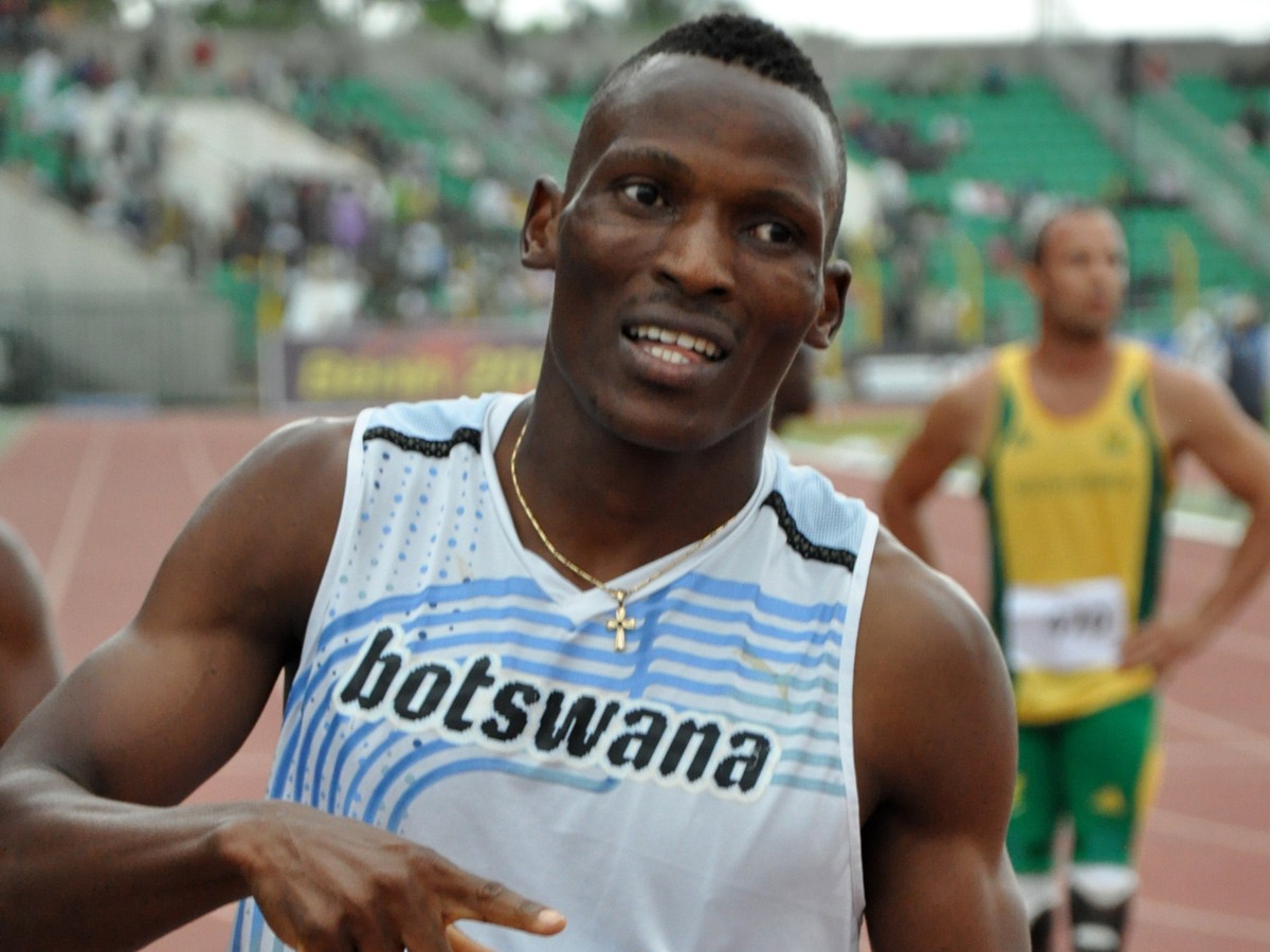 Isaac Izuu Makwala of Botswana in action at the 2012 African Athletics Championships in Porto-Novo, Benin Republic / Photo credit: Yomi Omogbeja