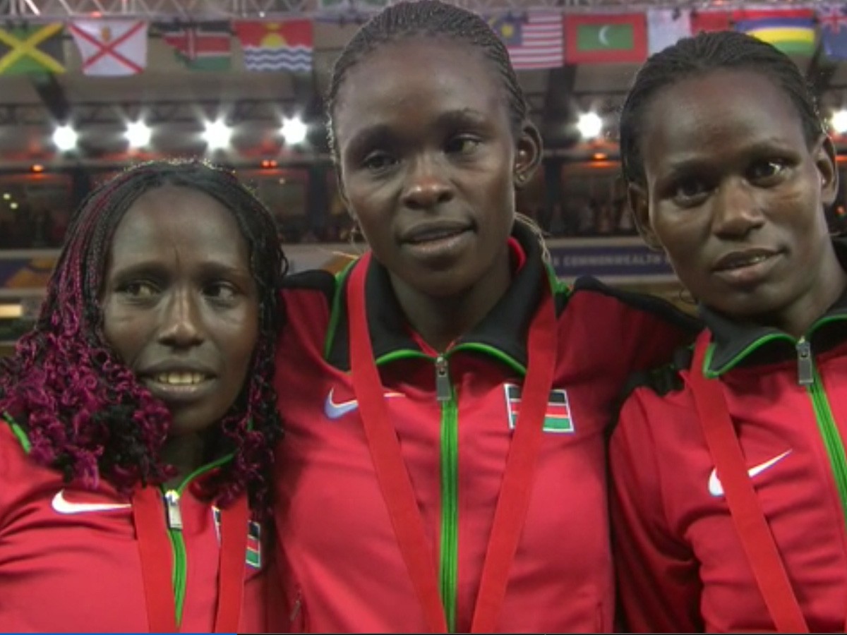 Kenyans Joyce Chepkirui, Florence Kiplagat and Emily Chebet