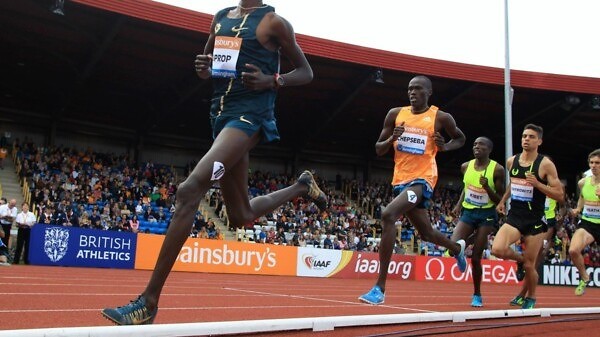 Kenya's Asbel Kiprop wins the men's Emsley Carr Mile in a meeting record time 3:51.89 at Birmingham Grand Prix 2014 / Photo credit: Jean-Pierre Durand