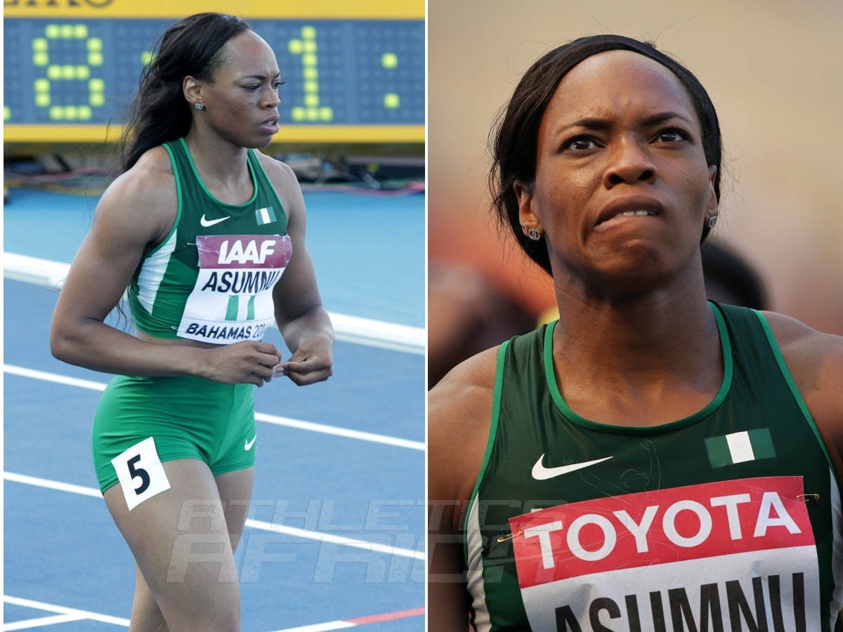 Gloria Asumnu in action for Nigeria at recent international athletics competitions.