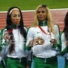 Nigerian women's team of Gloria Asumnu, Blessing Okagbare, Dominique Duncan and Lawretta Ozoh, won the silver medal in 4x100m relay at the 2014 Commonwealth Games in Glasgow. Photo credit: Yomi Omogbeja