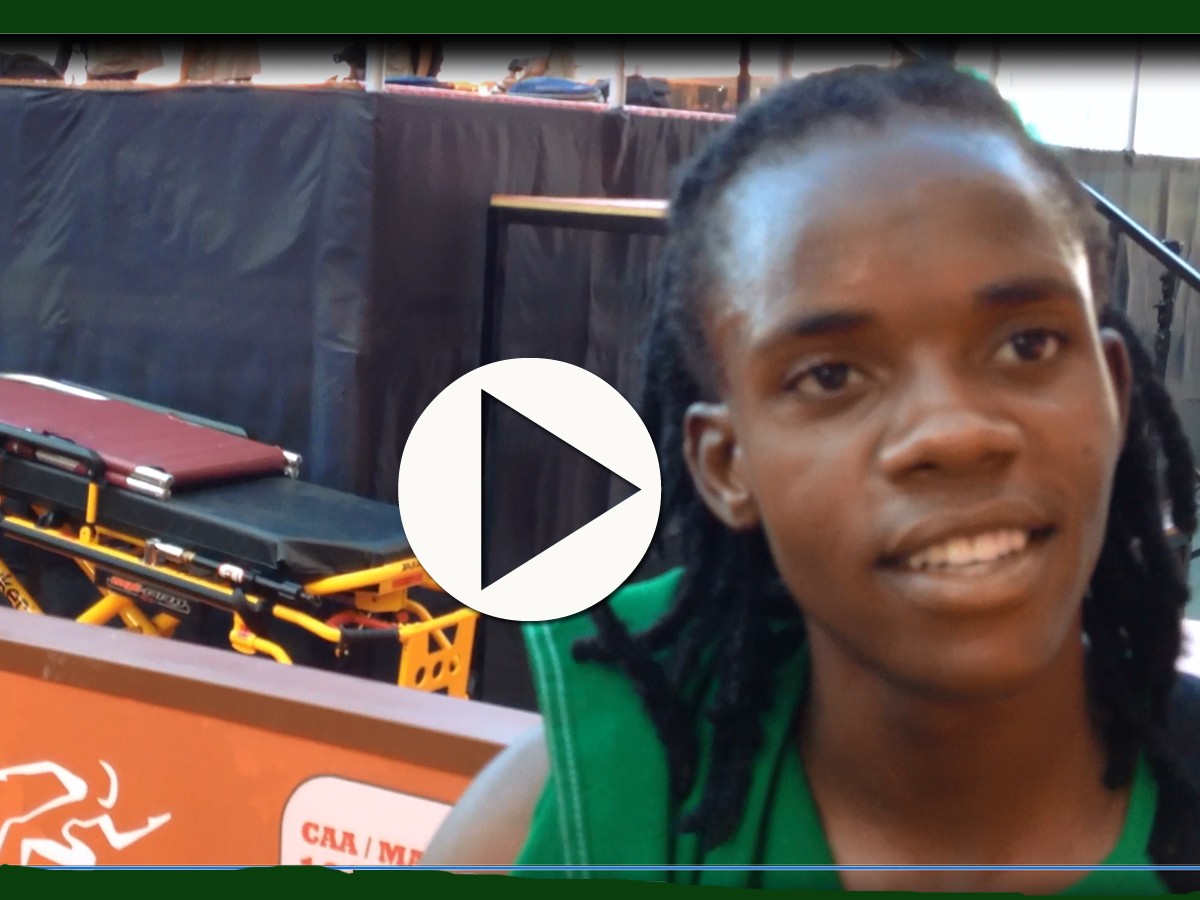 Zambia women's soccer captain, now African 400m silver medallist, Kabange Mupopo at the African Senior Championships in Marrakech 2014