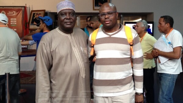 Our Editor with the CAA President, Hamad Kalkaba Malboum / Photo credit: Yomi Omogbeja