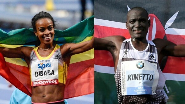 Kenyan Dennis Kimetto and Ethiopian Genzebe Dibaba made the final three-person shortlist for the 2014 World Athlete of the Year Award.
