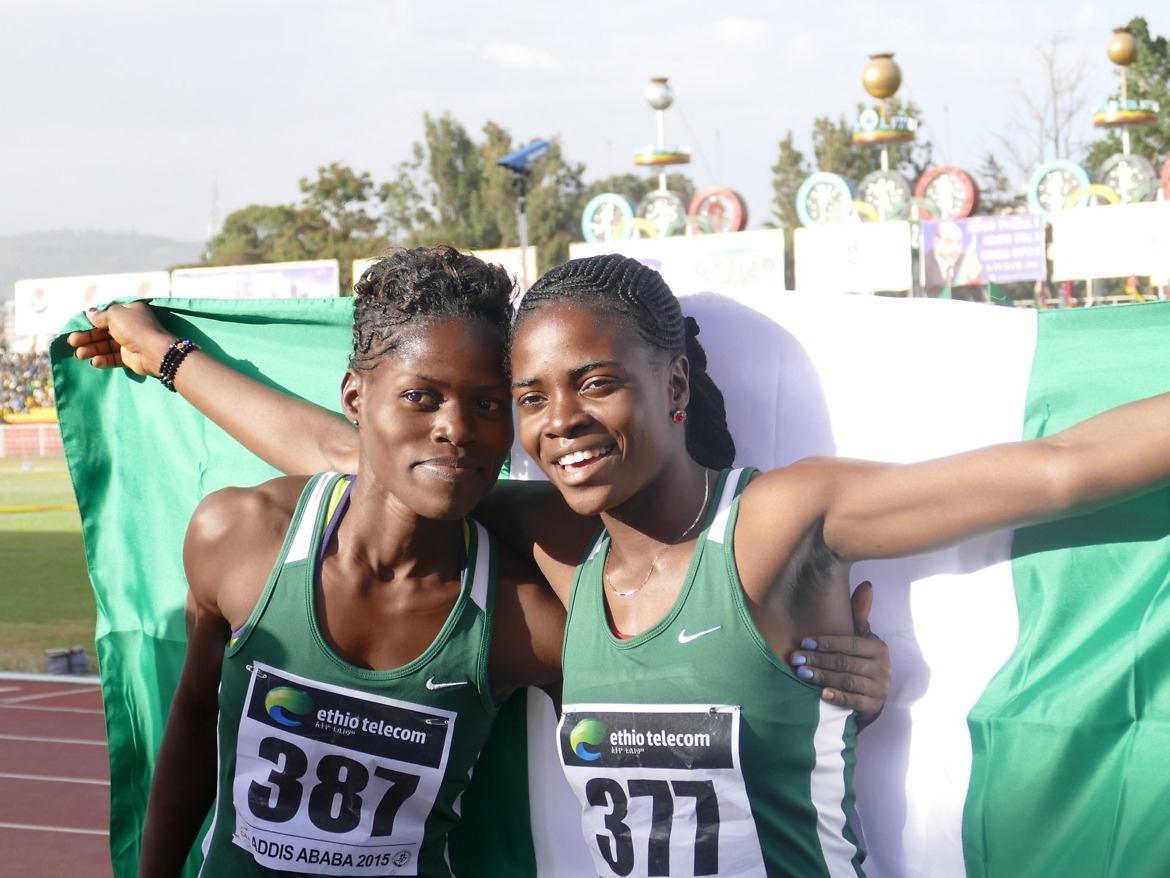 Nigerian youth athletes Temidayo and Tobi at a recent African championship / Photo credit: Yemi Olus/Making of Champions