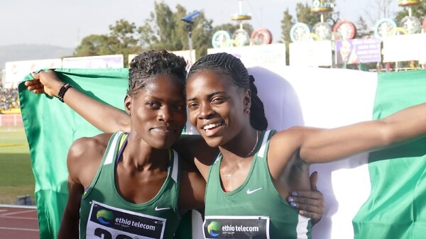 Nigerian youth athletes Temidayo and Tobi at a recent African championship / Photo credit: Yemi Olus/Making of Champions
