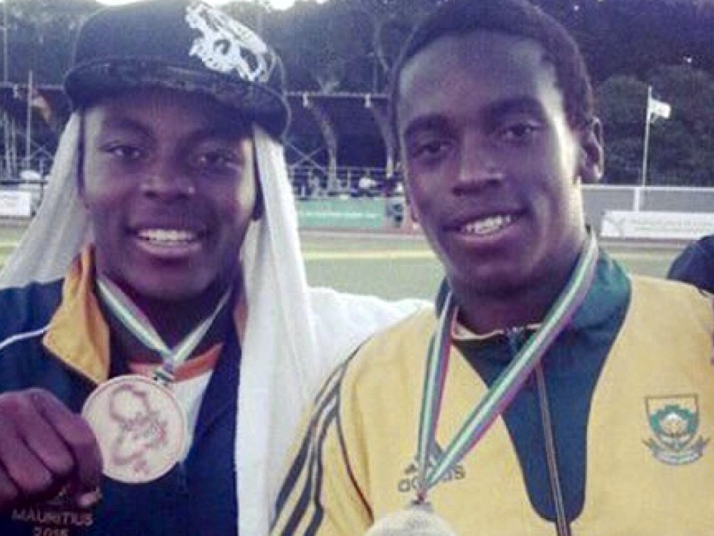 Leon Tafirenyika and Shingirai Hlanguyo at the African Youth Championships 2015 in Mauritius / Photo Credit: The Manica Post