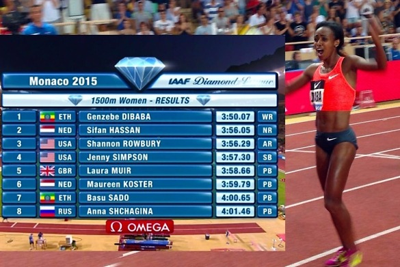Genzebe Dibaba shatters 1500m World Record in Monaco