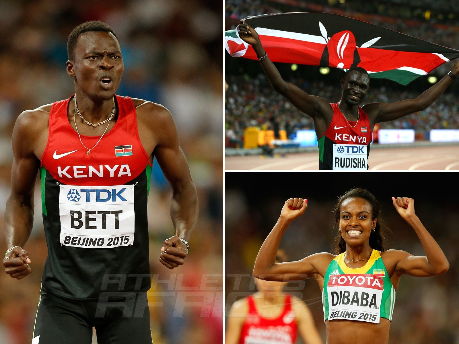 African winners on Day 4 at the 2015 IAAF World Championships in Beijing, China / Photo credit: Getty Images for the IAAF