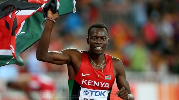 Nicholas Bett of Kenya after winning men's 400m hurdles final on Day 4 at the 2015 IAAF World Championships in Beijing, China / Photo credit: Getty Images for the IAAF