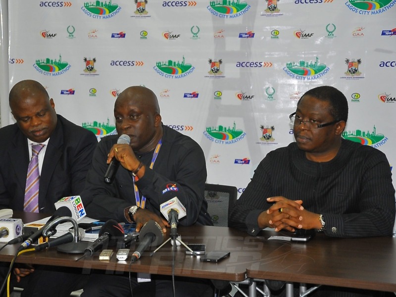 L-R: AFN President Solomon Ogba, Deji Tinubu, and Executive Director Personal Banking of Access Bank, Mr Victor Etuokwu / Photo credit: Tunde Eludini