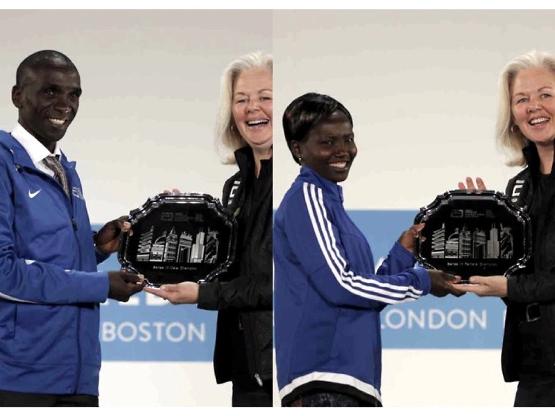 Eliud Kipchoge and Mary Keitany from Kenya