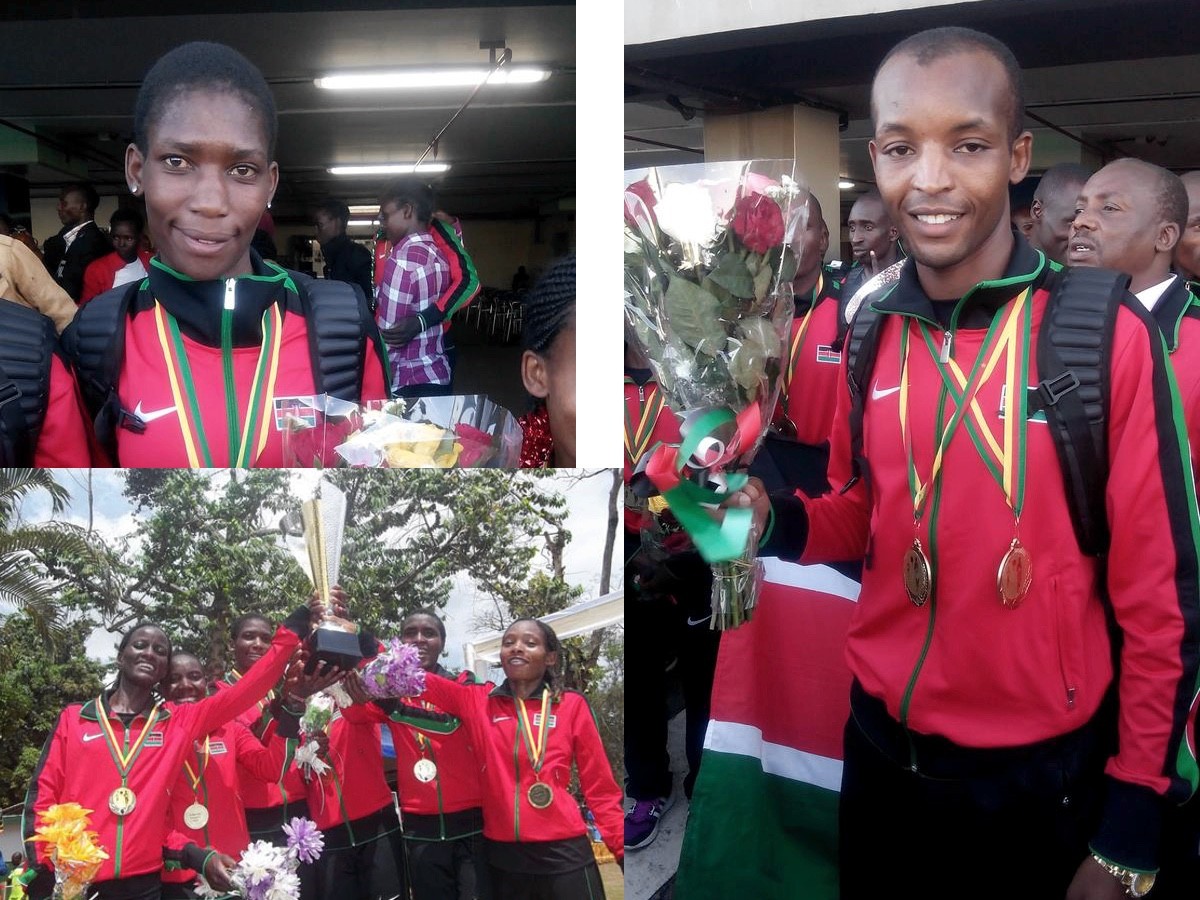 Team Kenya at 4th edition of the African Cross Country Championship in Yaounde, Cameroon, on Saturday