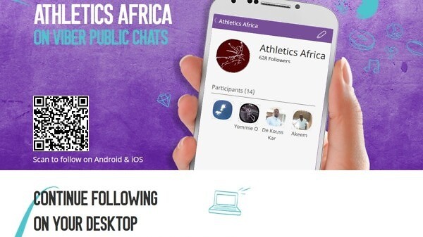 AthleticsAfrica Viber Public Chats channel promo
