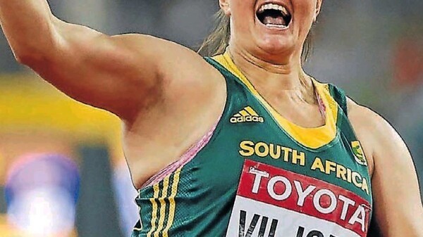 South Africa's Sunette Viljoen celebrates after winning the bronze medal in the women's javelin throw final during the IAAF World Championship Beijing 2015 / Photo credit: Getty Images for the IAAF