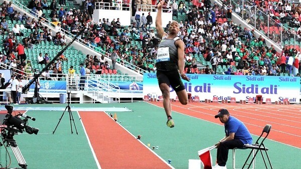 South African Rushwal Samaai jumped 8.38m to equal the African all-comers’ record and his own PB at the IAAF Diamond League Meeting in Rabat, Morocco / Photo: Organisers.