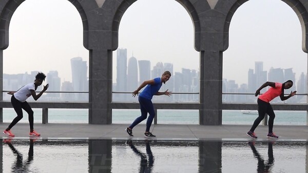 Sprinters at Museum of Islamic Arts in Doha, Qatar / Photo credit: Angelos Zymaras