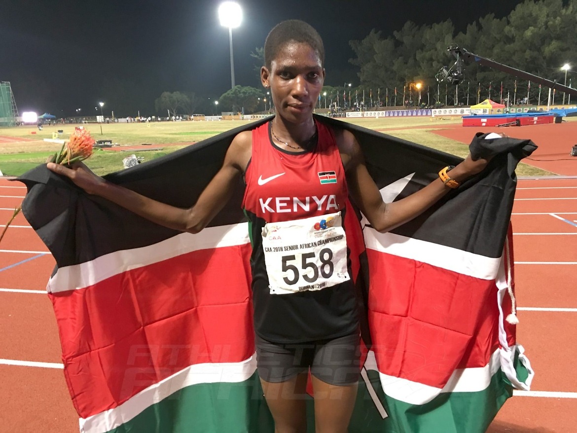 Alice Aprot of Kenya at the 20th African Senior Championships in Durban June 25, 2016 / Photo credit: Yomi Omogbeja