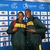 South Africans Ruswahl Samaai and Luvo Manyonga at the 20th African Senior Championships – Durban 2016 / Photo: Yomi Omogbeja
