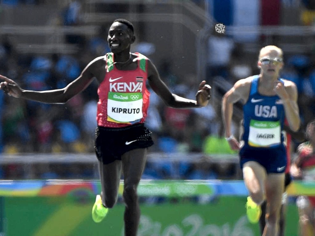 Kenya's Conseslus Kipruto won the men’s 3000m SC gold ahead of USA’s Evan Jager on Day 6 of Athletics competition at Rio 2016 / Photo credit: Getty Images