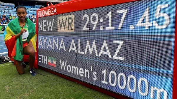 Ethiopia’s Almaz Ayana smashed the world record to win the 10,000m at the Rio 2016 Olympic Games / Photo credit: Getty Images for the IAAF
