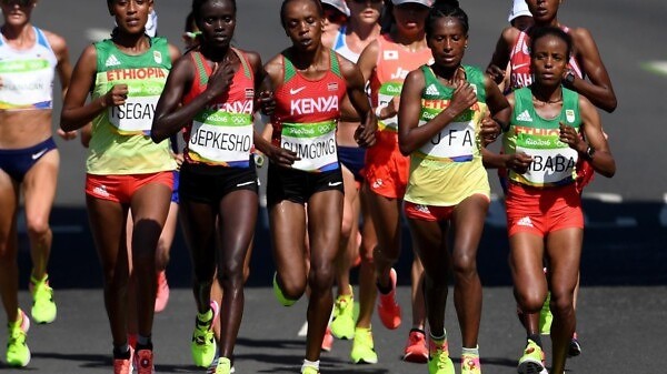 African athletes during the women's marathon at Rio 2016 Olympics / Photo credit: Norman Katende