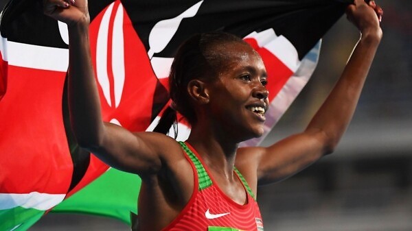 Kenya's Faith Kipyegon won the women’s Olympic 1500 m gold ahead of Ethiopia’s Genzebe Dibaba / Photo credit: Getty Images