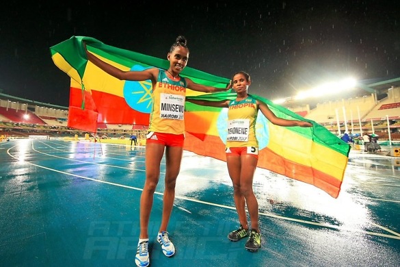 Ethiopian Minsewo snatches 3000m Gold from Kenyans at Nairobi 2017
