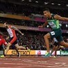 Turkey's Ramil Guliyev (C) crosses the finish-line ahead of South Africa's Wayde Van Niekerk (R) and Trinidad and Tobago's Jereem Richards (L) in the final of the men's 200m athletics event at the 2017 IAAF World Championships at the London Stadium in London on August 10, 2017. Photo Credit: AFP