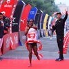Ethiopian Berhanu Legese winning the Airtel Delhi Half Marathon 2017, an IAAF Gold Label Road Race / Photo Credit: Procam International