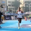 Ethiopia's Solomon Deksisa, men's winner of the Tata Mumbai Marathon 2018 / Photo Credit: Procam International