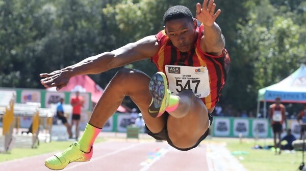 World long Jump bronze medallist, Ruswahl Samaai, will compete at the Athletix Grand Prix. Photo Credit: Roger Sedres