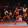 Murielle Ahoure (R) of Cote D'Ivoire wins the 60 Metres Womens Final during the IAAF World Indoor Championships on Day Two at Arena Birmingham on March 2, 2018 in Birmingham, England. Photo by Michael Steele/Getty Images for IAAF
