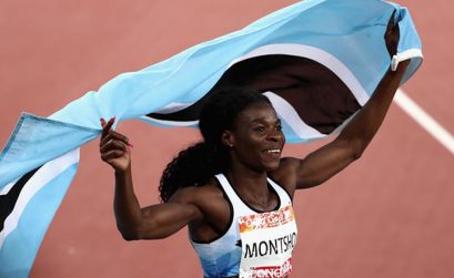 Amantle Montsho after winning the women's 400m gold in the Gold Coast / Credit: Getty