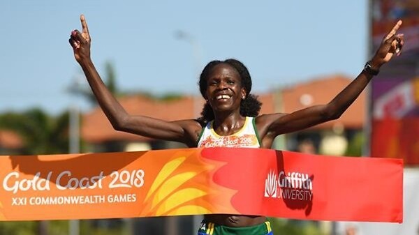 Namibia’s Helalia Johannes won a historic women’s marathon at 2018 Commonwealth Games in Gold Coast.
