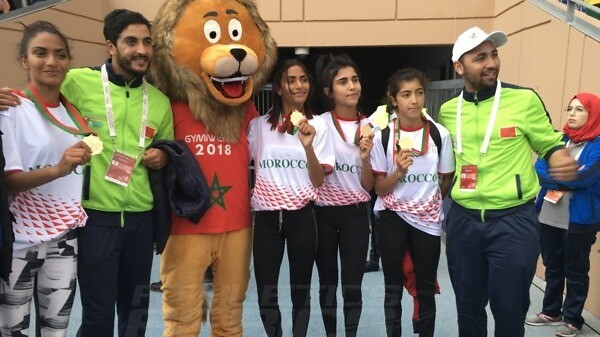 Morocco's Girls 4x400m relay team after winning gold at Gymnasiade 2018 / Photo Credit: Yomi Omogbeja