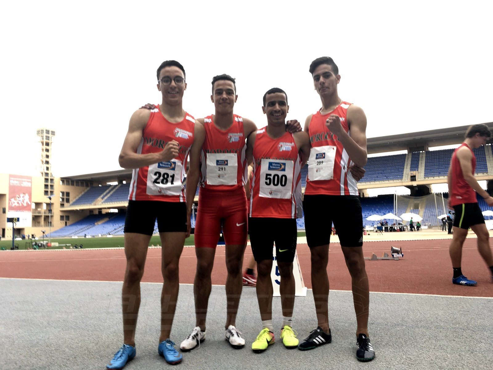 Morocco's Boys 200mx400mx600mx800m relay team after winning gold at Gymnasiade 2018 / Photo Credit: Yomi Omogbeja
